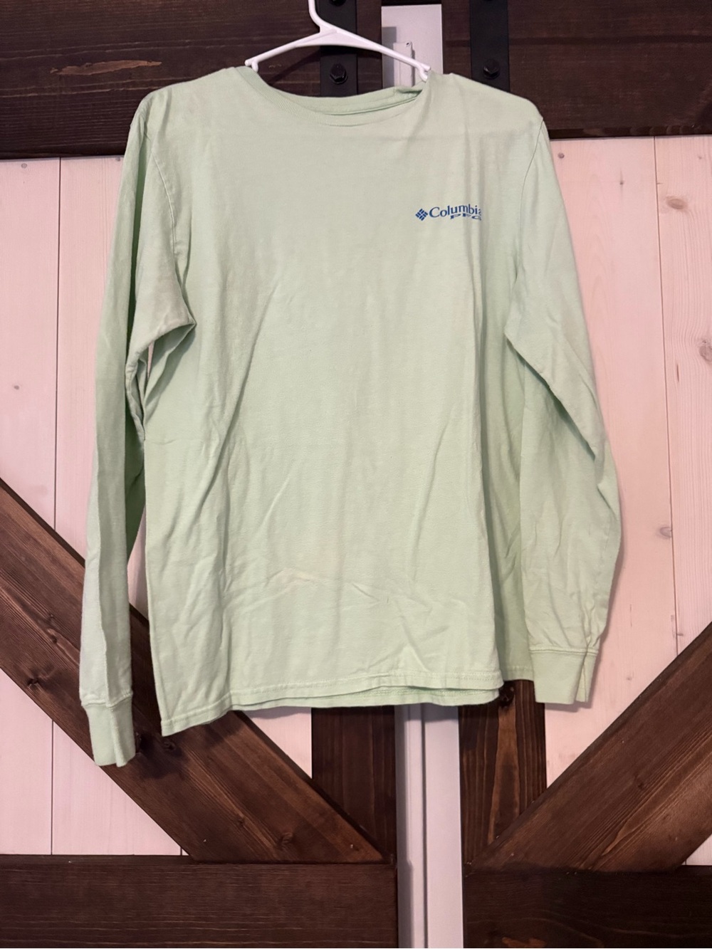 Columbia Long-Sleeve Logo Tee in Mint Green